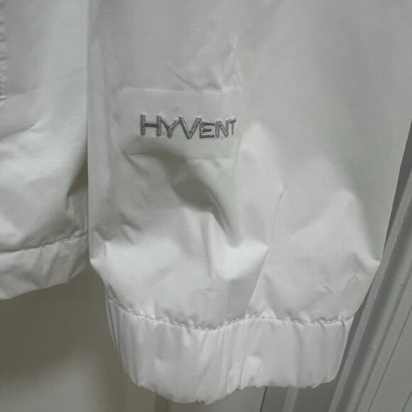 The North Face HyVent White Hooded Rain Jacket Womens XL Lightweight Waterproof - Picture 5 of 10